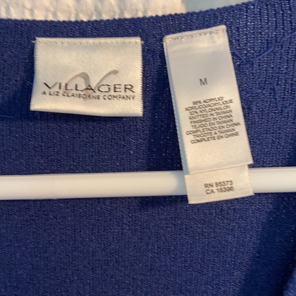 #8 Villager Liz Claiborne Cardigan Sequins WM SZ M 💖 - Picture 7 of 11